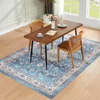CHOSHOME Mosható Nappali Szőnyeg 160x230 cm - Kék Vintage Boho Mintás Mikroszálas Padlószőnyeg, Csúszásmentes Alacsony Szálú, Beltéri-Kültér 3