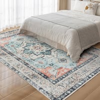 CHOSHOME Vintage boho keleti mintás szőnyeg, mosható - narancssárga-zöld - 80x150 cm 8
