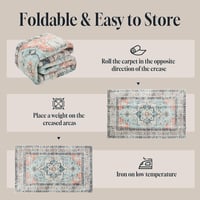 CHOSHOME Vintage boho keleti mintás szőnyeg, mosható - narancssárga-zöld - 80x150 cm 6