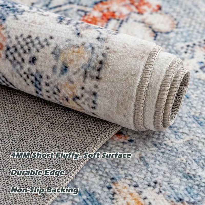 CHOSHOME Vintage Boho Szőnyeg 200x290cm Mosható Csúszásmentes Nappali Hálószoba
