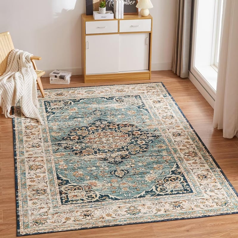 CHOSHOME Vintage Szőnyeg 120x170cm Keleti Mintás Puha Boho Kék