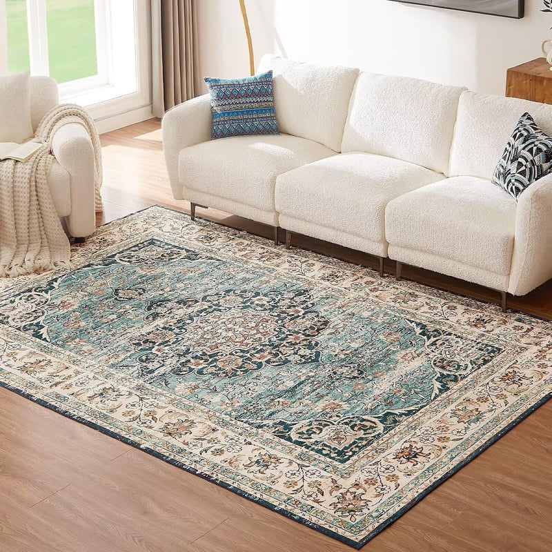 CHOSHOME Vintage Szőnyeg 120x170cm Keleti Mintás Puha Boho Kék