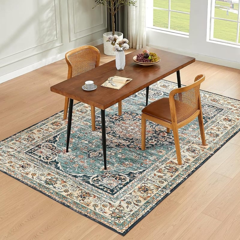 CHOSHOME Vintage Szőnyeg 120x170cm Keleti Mintás Puha Boho Kék