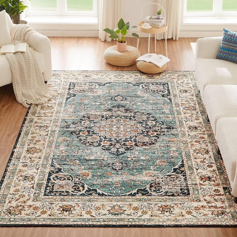 CHOSHOME Vintage Szőnyeg 120x170cm Keleti Mintás Puha Boho Kék