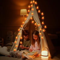 Sunshine Smile Karácsonyi LED Fényfüzér Mikulás Figurával, 2 m, 20 LED, Meleg Fehér, Elemes, 2 Üzemmód, Beltéri Kültéri Vízálló Karácsonyi Dekoráció 5