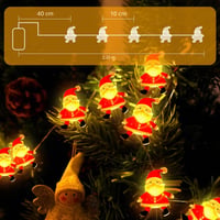 Sunshine Smile Karácsonyi LED Fényfüzér Mikulás Figurával, 2 m, 20 LED, Meleg Fehér, Elemes, 2 Üzemmód, Beltéri Kültéri Vízálló Karácsonyi Dekoráció 2