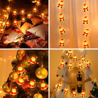 Sunshine Smile Karácsonyi LED Fényfüzér Mikulás Figurával, 2 m, 20 LED, Meleg Fehér, Elemes, 2 Üzemmód, Beltéri Kültéri Vízálló Karácsonyi Dekoráció 6