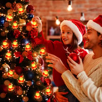 Sunshine Smile Karácsonyi LED Fényfüzér Mikulás Figurával, 2 m, 20 LED, Meleg Fehér, Elemes, 2 Üzemmód, Beltéri Kültéri Vízálló Karácsonyi Dekoráció 7