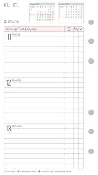 Chronoplan 50247 Napi Tervező 2027 Midi Naptárbetét 96x172 mm 1 Nap 1 Oldal Csere Naptár Időpontfüzet Organizer Univerzális Perforáció 5