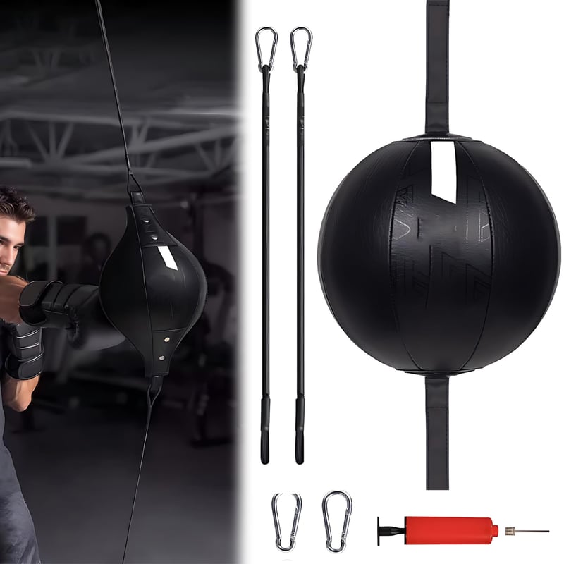 Závesné boxerské vrece CHSG Speedball – Obojstranná reflexná lopta, tréningové vybavenie do telocvične, 51x22 cm, okrúhla rýchlostná boxerská lopta