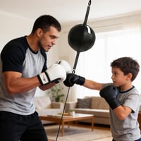 Závesné boxerské vrece CHSG Speedball – Obojstranná reflexná lopta, tréningové vybavenie do telocvične, 51x22 cm, okrúhla rýchlostná boxerská lopta 7
