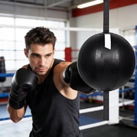 Závesné boxerské vrece CHSG Speedball – Obojstranná reflexná lopta, tréningové vybavenie do telocvične, 51x22 cm, okrúhla rýchlostná boxerská lopta 3