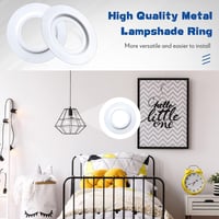 Chuangdi Fehér fém lámpaernyő rögzítő gyűrű ES/E27-BC/B22 foglalat átalakító adapterrel, 2 db 6