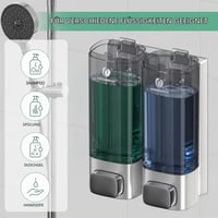CHUANGDIAN zidni dozator za tekući sapun bez bušenja, za šampon, gel za tuširanje i sapun za ruke, prozirna boca s mogućnošću nadopunjavanja, za kupaonicu i tuš, 320 ml x 2 spremnika, srebrni 2