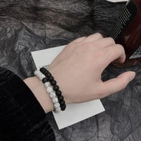 CHUANGOU Páros Karkötő Szett 4 Darabos - Természetes Kő Karkötők Férfiaknak és Nőknek 8mm Gyöngyökkel 2