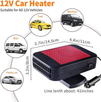 Chuankefanxing 12V 200W autófűtő páramentesítő 360° forgatható hűtés-fűtés 6