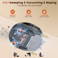 Chuboor Robotporszívó Felmosó Funkcióval, 3-in-1 Fekete, 6000Pa Szívóerő, WiFi App Vezérlés, Google Home Kompatibilis, 150 Perc Üzemidő 4