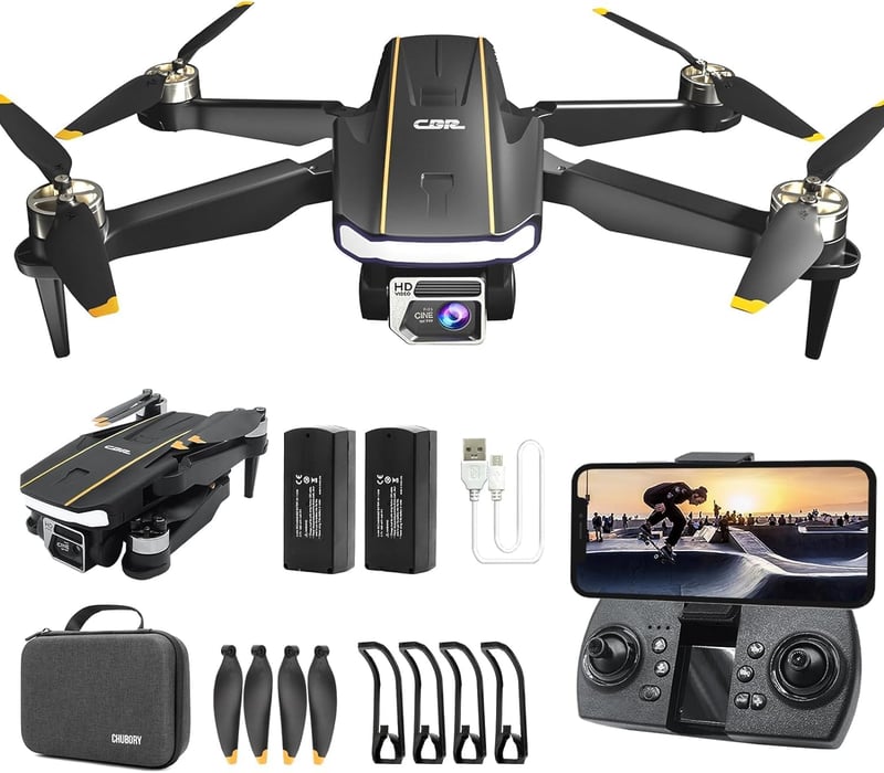 CHUBORY A68 WiFi FPV drón 2K HD kamerával, bürstenloser motor, 2 akkumulátor - fekete