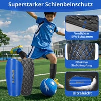 Apărători de tibie pentru copii Chumix, negre, 16,5x8 cm, protecții fotbal pentru copii 2
