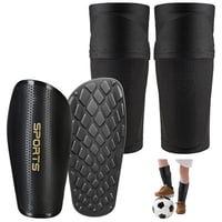 Apărători de tibie pentru copii Chumix, negre, 16,5x8 cm, protecții fotbal pentru copii 1