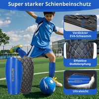 Apărători de tibie pentru copii Chumix – Albastru, dimensiune 18,5x9 cm 4