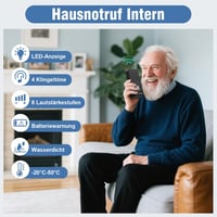 ChunHee Időseknek Vezeték Nélküli Segélyhívó Rendszer 150m SOS Riasztó Hosszú Akkumulátor 4