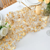 CHUQING Arany Asztalfutó 70x300 cm Esküvői Dekoráció Glitteres Chiffon 2