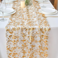 CHUQING Arany Asztalfutó 70x300 cm Esküvői Dekoráció Glitteres Chiffon 9
