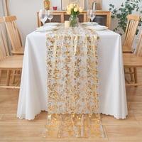 CHUQING Arany Asztalfutó 70x300 cm Esküvői Dekoráció Glitteres Chiffon 3