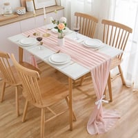 CHUQING Asztalterítő Világosrózsaszín 70x300 cm Esküvői Dekoráció Chiffon - 70 x 300 inches, Chiffon Light Pink 5