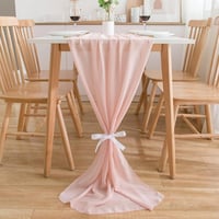 CHUQING Asztalterítő Világosrózsaszín 70x300 cm Esküvői Dekoráció Chiffon - 70 x 300 inches, Chiffon Light Pink 2