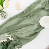 CHUQING Chiffon Asztalfutó Sage Green 70x300 cm Esküvői Dekoráció - 70 x 300 cm, Sage Green-t 3