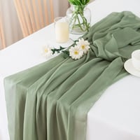 CHUQING Chiffon Asztalfutó Sage Green 70x300 cm Esküvői Dekoráció - 70 x 300 cm, Sage Green-t 7