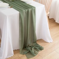 CHUQING Chiffon Asztalfutó Sage Green 70x300 cm Esküvői Dekoráció - 70 x 300 cm, Sage Green-t 1