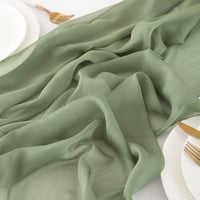 CHUQING Chiffon Asztalfutó Sage Green 70x300 cm Esküvői Dekoráció - 70 x 300 cm, Sage Green-t 6