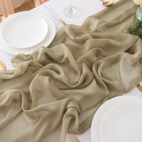 CHUQING Chiffon Asztali Futó 70x400cm Homokszín Esküvői Dekoráció 2