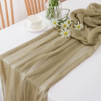 CHUQING Chiffon Asztali Futó 70x400cm Homokszín Esküvői Dekoráció 9