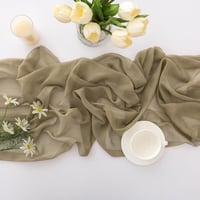 CHUQING Chiffon Asztali Futó 70x400cm Homokszín Esküvői Dekoráció 4