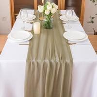 CHUQING Chiffon Asztali Futó 70x400cm Homokszín Esküvői Dekoráció 5
