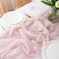 CHUQING Šifónový štóla na stôl svadobná dekorácia ružová 70x300 cm tenký tylový obrus stredový pás látka 2