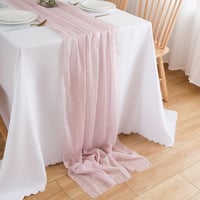 CHUQING Šifónový štóla na stôl svadobná dekorácia ružová 70x300 cm tenký tylový obrus stredový pás látka 1