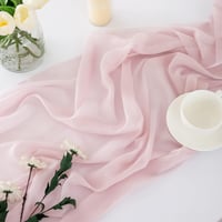 CHUQING Šifónový štóla na stôl svadobná dekorácia ružová 70x300 cm tenký tylový obrus stredový pás látka 8