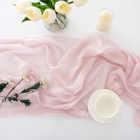CHUQING Šifónový štóla na stôl svadobná dekorácia ružová 70x300 cm tenký tylový obrus stredový pás látka 4