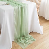 CHUQING Šifónový stolový behúň, svadobná dekorácia stola, mätovo zelený tylový obrus, 75 cm x 3 m 1