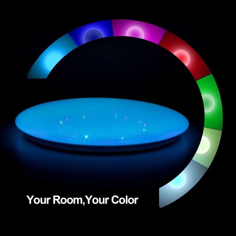 chysongoods 50 cm Csillagos Égbolt Mennyezeti Lámpa 1 db  Bluetooth Hangszóróval - RGB LED Színváltós, Fényerőszabályozható, Google Home Kompatibi