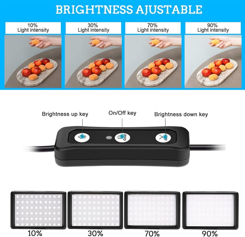 Ci-Fotto LED Videólámpa 2db Dimmer 5600K USB Tripod Szűrő Stúdió YouTube TikTok - 2-pack