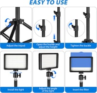 Ci-Fotto LED Videólámpa 2db Dimmer 5600K USB Tripod Szűrő Stúdió YouTube TikTok - 2-pack 6