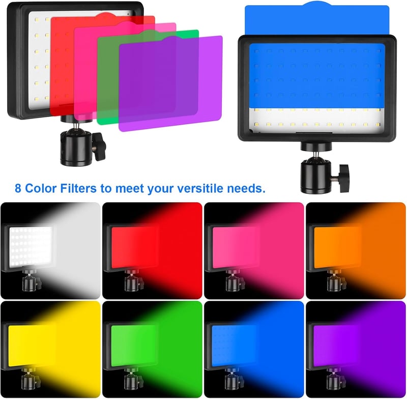 Ci-Fotto LED Videólámpa 2db Dimmer 5600K USB Tripod Szűrő Stúdió YouTube TikTok - 2-pack