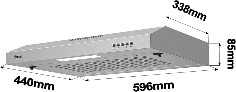 CIARRA 6903 Páraelszívó 60 cm Ezüst Konyhai Elszívó
