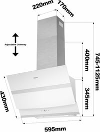 CIARRA ASW6736N 60 cm-es Páraelszívó Recirkulációs 650 m³/h Érintésvezérlés Rozsdamentes Acél 10